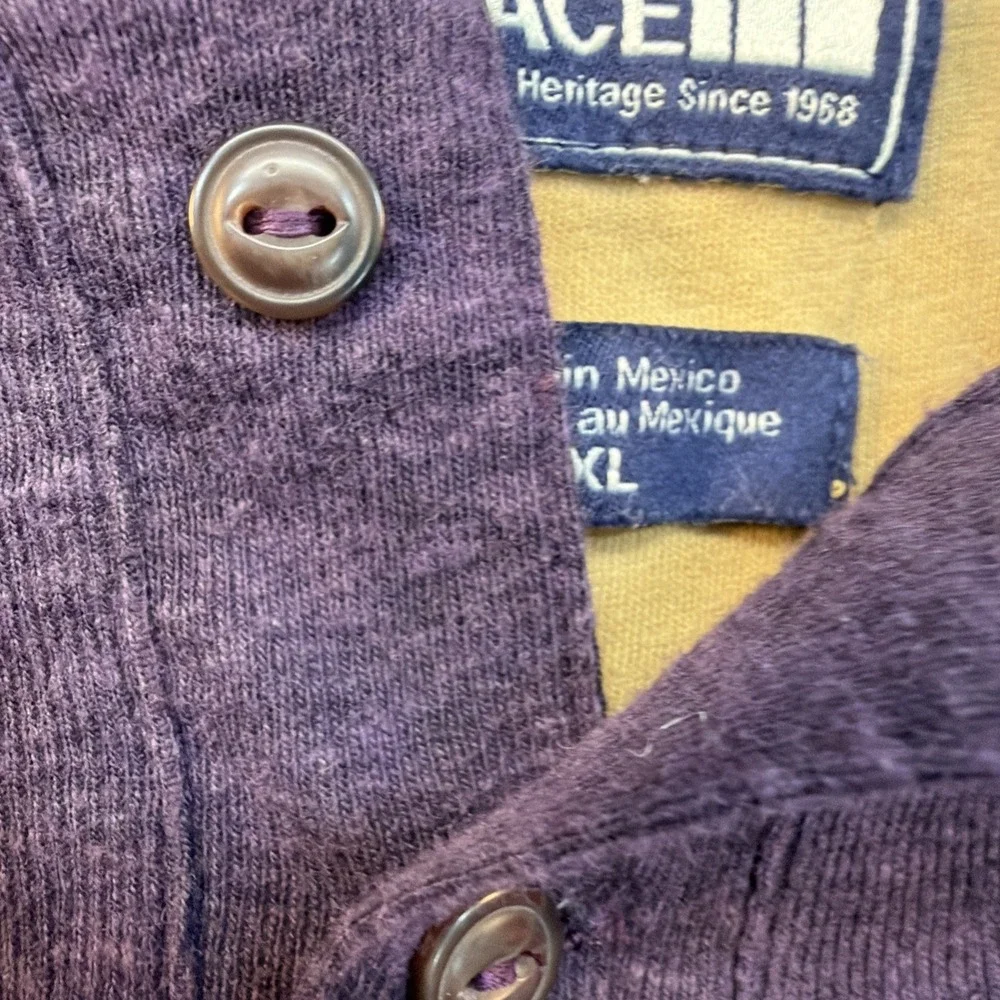 The North Face Mens XL California Heritage Purple LS Henley Shirt Button
